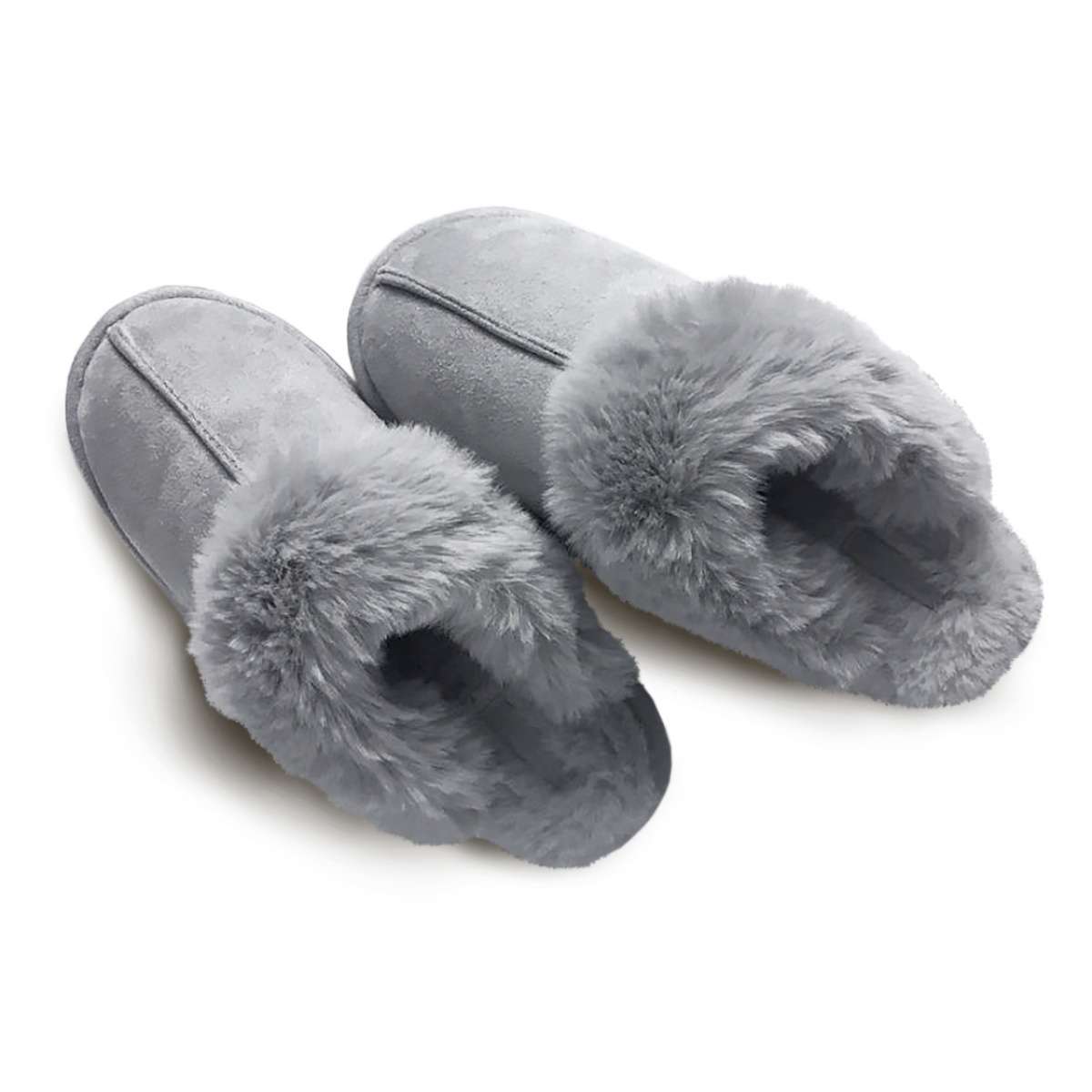 Immagine del prodotto Pantofole in Pile con bordo ed interno in pelliccia Sofy Antracite (2 Taglie) | Daunex