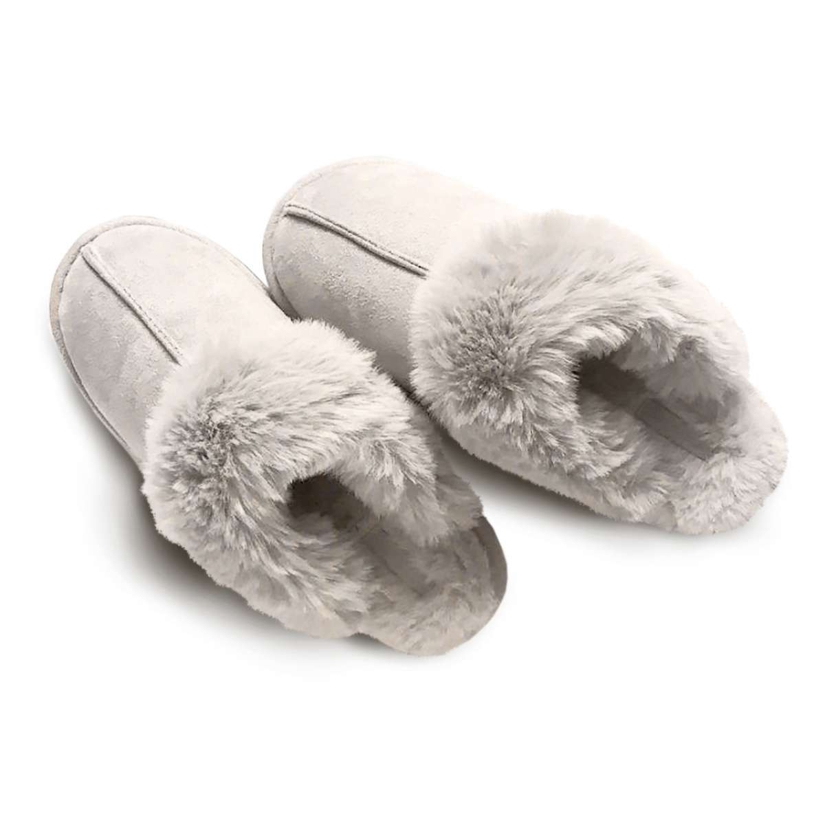 Immagine del prodotto Pantofole in Pile con bordo ed interno in pelliccia Sofy Ecrù (2 Taglie) | Daunex