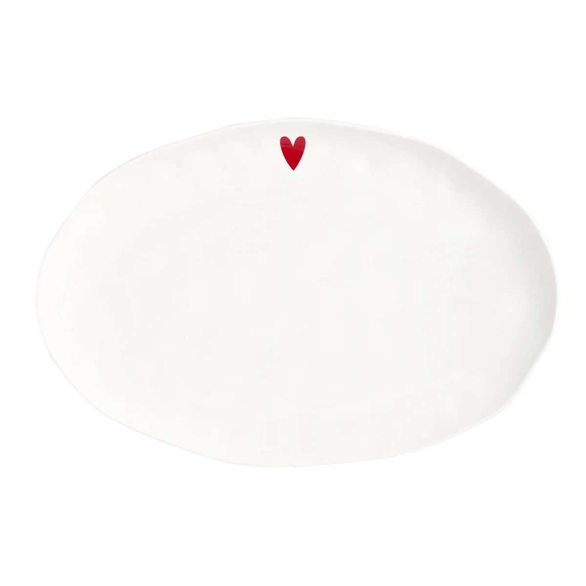 Immagine del prodotto Piatto Ovale in ceramica bianca con Cuore 36.6x24.5 cm | Simple Day